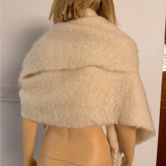 Loewe Cream Embroidered Fringe Scarf - Women Accessories - Picture 6 of 9